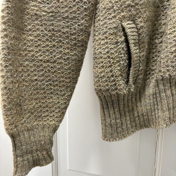 VTG LL Bean Full Zip 100% Virgin Wool Sweater Jacket Mens Large Speckled 1970s - Picture 4 of 7